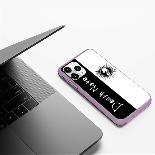Чехол iPhone 11 Pro матовый Death Note 1 / 3D-Сиреневый – фото 3