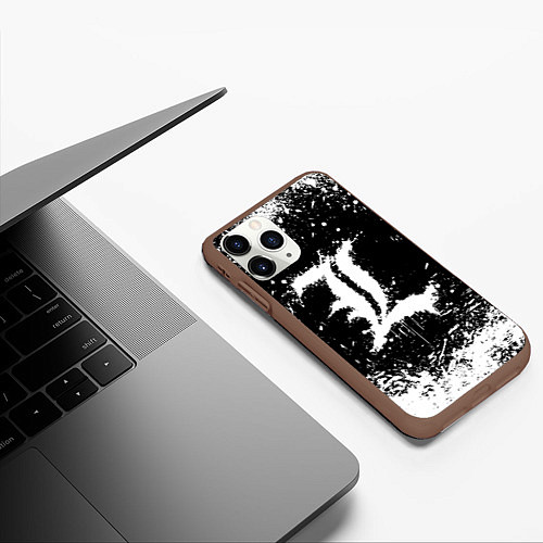 Чехол iPhone 11 Pro матовый L letter кляксы / 3D-Коричневый – фото 3