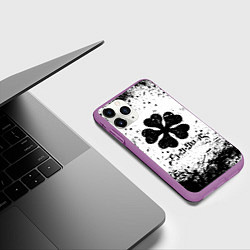 Чехол iPhone 11 Pro матовый ЧЁРНЫЙ КЛЕВЕР, цвет: 3D-фиолетовый — фото 2