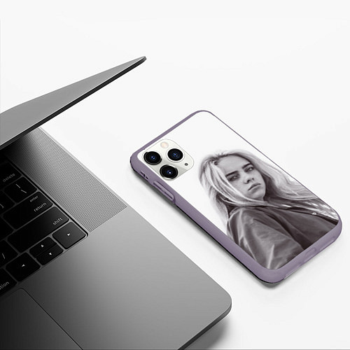 Чехол iPhone 11 Pro матовый BILLIE EILISH / 3D-Серый – фото 3