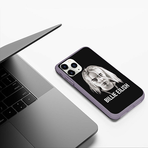 Чехол iPhone 11 Pro матовый BILLIE EILISH / 3D-Серый – фото 3