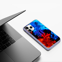 Чехол iPhone 11 Pro матовый L letter fire, цвет: 3D-светло-сиреневый — фото 2