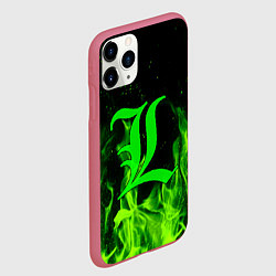Чехол iPhone 11 Pro матовый L letter flame, цвет: 3D-малиновый — фото 2