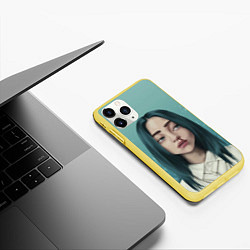 Чехол iPhone 11 Pro матовый Билли Айлиш, цвет: 3D-желтый — фото 2