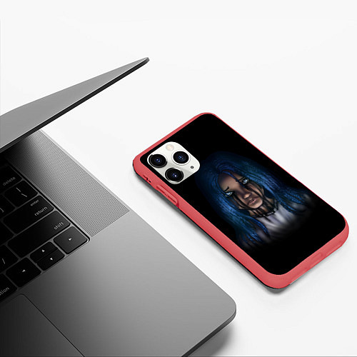 Чехол iPhone 11 Pro матовый Слёзы Билли Айлиш / 3D-Красный – фото 3