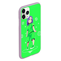 Чехол iPhone 11 Pro матовый Billie Eilish: Acid Girl, цвет: 3D-сиреневый — фото 2