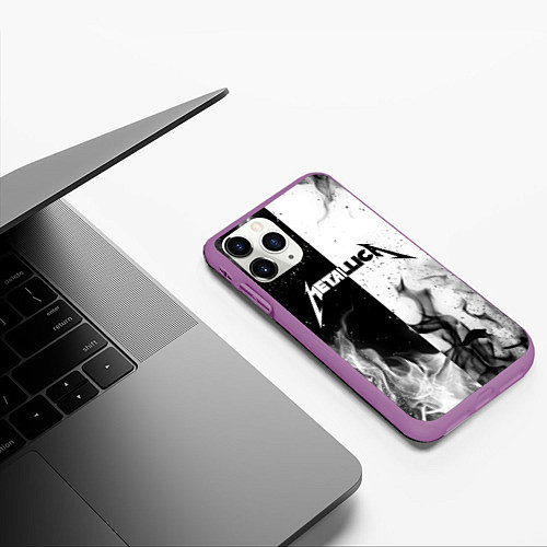 Чехол iPhone 11 Pro матовый METALLICA / 3D-Фиолетовый – фото 3