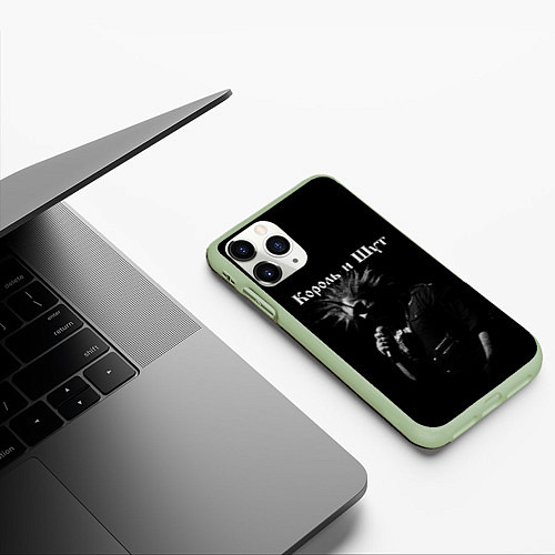 Чехол iPhone 11 Pro матовый КОРОЛЬ И ШУТ / 3D-Салатовый – фото 3