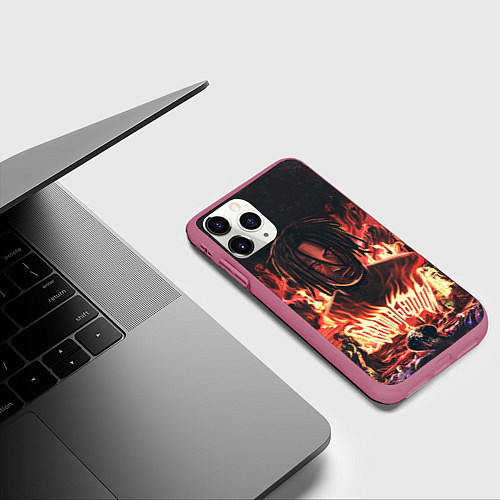 Чехол iPhone 11 Pro матовый KIZARU - Karmageddon / 3D-Малиновый – фото 3