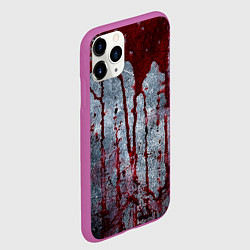 Чехол iPhone 11 Pro матовый Кровь на металле текстура, цвет: 3D-фиолетовый — фото 2