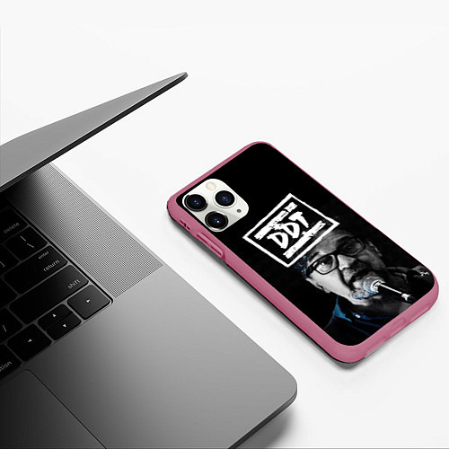Чехол iPhone 11 Pro матовый ДДТ / 3D-Малиновый – фото 3