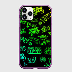 Чехол iPhone 11 Pro матовый BILLIE EILISH: Grunge Graffiti, цвет: 3D-фиолетовый