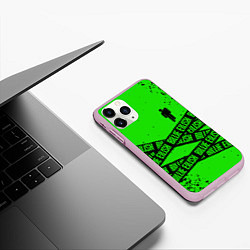 Чехол iPhone 11 Pro матовый BILLIE EILISH: Green & Black Tape, цвет: 3D-розовый — фото 2