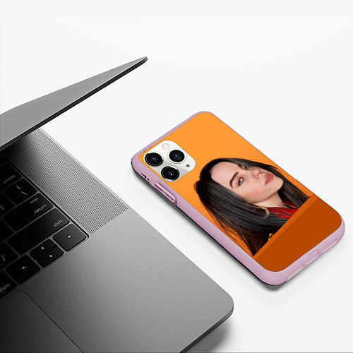 Чехол iPhone 11 Pro матовый BILLIE EILISH: Orange Mood / 3D-Розовый – фото 3