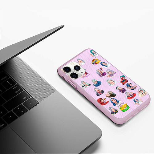 Чехол iPhone 11 Pro матовый BILLIE EILISH: Stickers / 3D-Розовый – фото 3