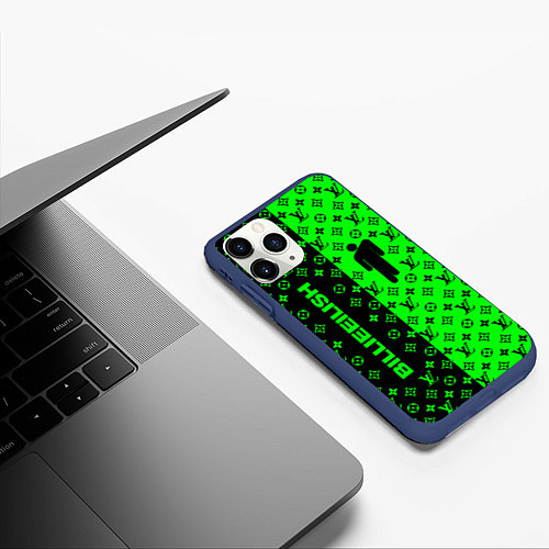 Чехол iPhone 11 Pro матовый BILLIE EILISH x LV Green / 3D-Тёмно-синий – фото 3