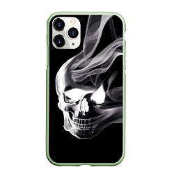 Чехол iPhone 11 Pro матовый Wind - smoky skull, цвет: 3D-салатовый