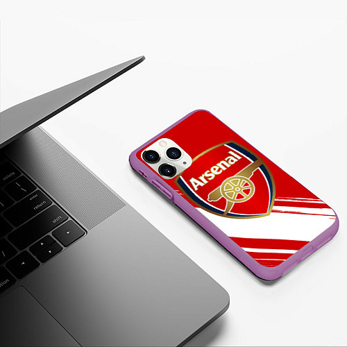 Чехол iPhone 11 Pro матовый Arsenal / 3D-Фиолетовый – фото 3