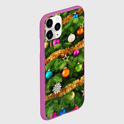 Чехол iPhone 11 Pro матовый Живая новогодняя ёлка, цвет: 3D-фиолетовый — фото 2
