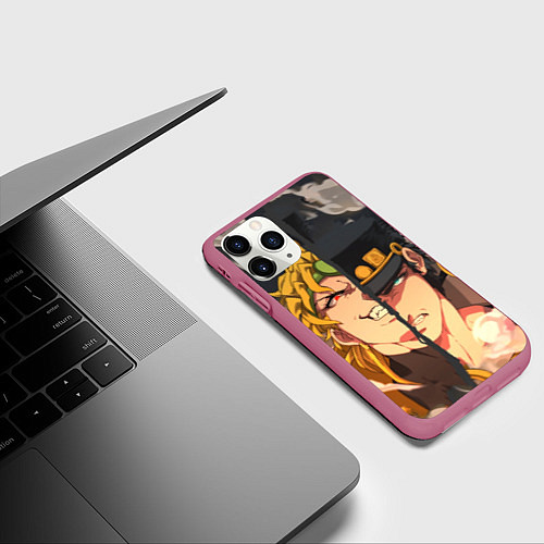 Чехол iPhone 11 Pro матовый Dio Brando x Jotaro / 3D-Малиновый – фото 3