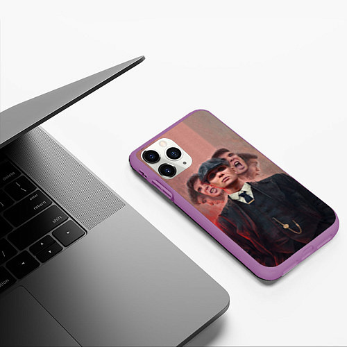 Чехол iPhone 11 Pro матовый Томас Шелби Peaky Blinders / 3D-Фиолетовый – фото 3