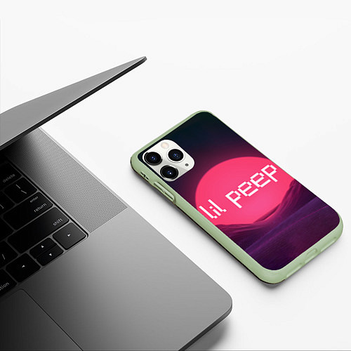 Чехол iPhone 11 Pro матовый Lil peepLogo / 3D-Салатовый – фото 3