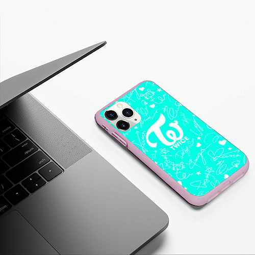 Чехол iPhone 11 Pro матовый TWICE АВТОГРАФЫ / 3D-Розовый – фото 3