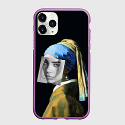 Чехол iPhone 11 Pro матовый Billie Eilish с Сережкой, цвет: 3D-фиолетовый