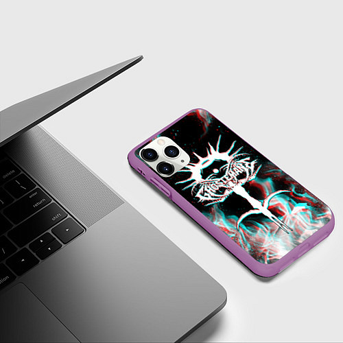Чехол iPhone 11 Pro матовый GHOSTEMANE GLITCH / 3D-Фиолетовый – фото 3