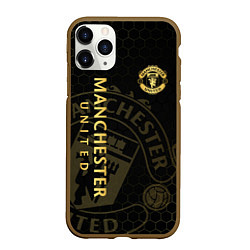 Чехол iPhone 11 Pro матовый Манчестер Юнайтед - team coat of arms, цвет: 3D-коричневый
