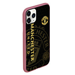 Чехол iPhone 11 Pro матовый Манчестер Юнайтед - team coat of arms, цвет: 3D-малиновый — фото 2