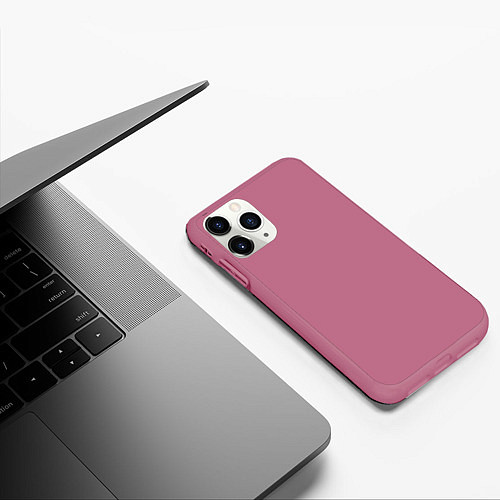Чехол iPhone 11 Pro матовый Без дизайна / 3D-Малиновый – фото 3
