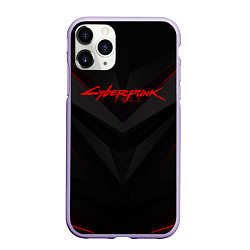 Чехол iPhone 11 Pro матовый CYBERPUNK 2077, цвет: 3D-светло-сиреневый