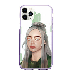 Чехол iPhone 11 Pro матовый Billie Eilish, цвет: 3D-светло-сиреневый