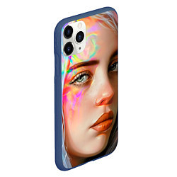 Чехол iPhone 11 Pro матовый Билли Айлиш, цвет: 3D-тёмно-синий — фото 2