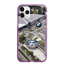 Чехол iPhone 11 Pro матовый BMW city, цвет: 3D-фиолетовый