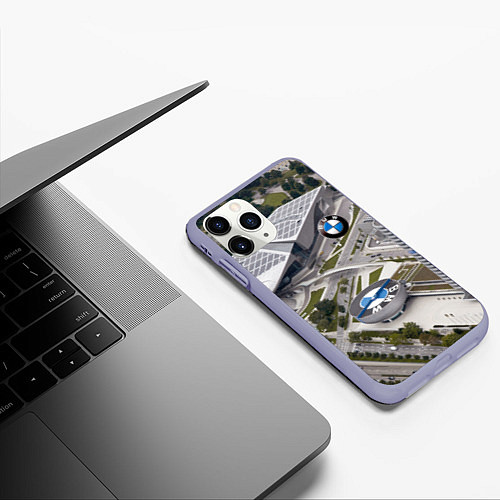 Чехол iPhone 11 Pro матовый BMW city / 3D-Светло-сиреневый – фото 3