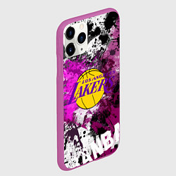 Чехол iPhone 11 Pro матовый Лос-Анджелес Лейкерс, Los Angeles Lakers, цвет: 3D-фиолетовый — фото 2