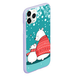 Чехол iPhone 11 Pro матовый North bear, цвет: 3D-светло-сиреневый — фото 2