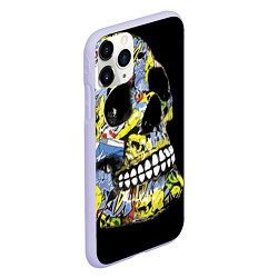 Чехол iPhone 11 Pro матовый Graffiti - Skull, цвет: 3D-светло-сиреневый — фото 2