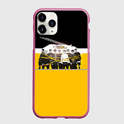 Чехол iPhone 11 Pro матовый Stray Kids, цвет: 3D-малиновый