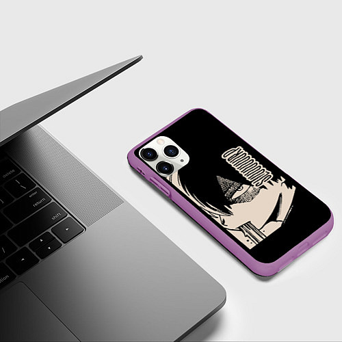 Чехол iPhone 11 Pro матовый Моя геройская академия / 3D-Фиолетовый – фото 3