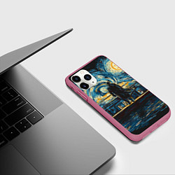 Чехол iPhone 11 Pro матовый Sherlock, цвет: 3D-малиновый — фото 2