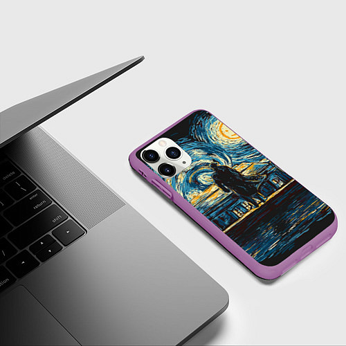 Чехол iPhone 11 Pro матовый Sherlock / 3D-Фиолетовый – фото 3