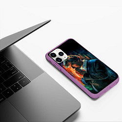 Чехол iPhone 11 Pro матовый Sherlock, цвет: 3D-фиолетовый — фото 2