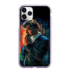 Чехол iPhone 11 Pro матовый Sherlock, цвет: 3D-светло-сиреневый