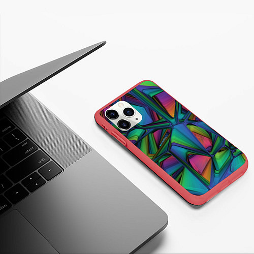 Чехол iPhone 11 Pro матовый Modern / 3D-Красный – фото 3