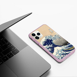 Чехол iPhone 11 Pro матовый Kanagawa Wave Art, цвет: 3D-розовый — фото 2