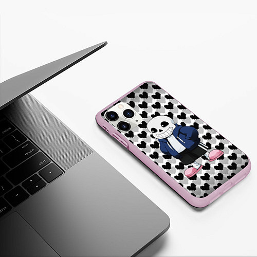 Чехол iPhone 11 Pro матовый UNDERTALE / 3D-Розовый – фото 3