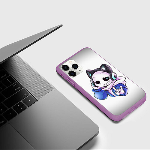 Чехол iPhone 11 Pro матовый UNDERTALE / 3D-Фиолетовый – фото 3